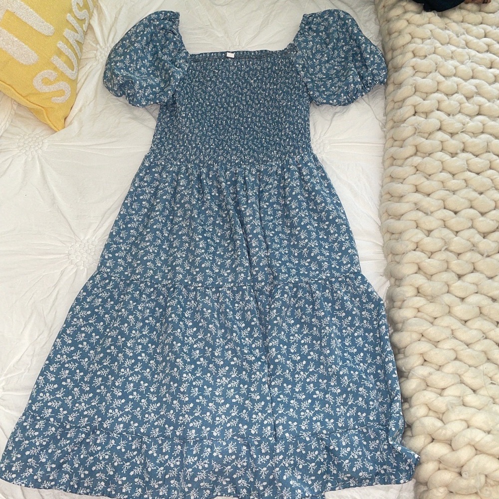 Small blue and white detailed dress